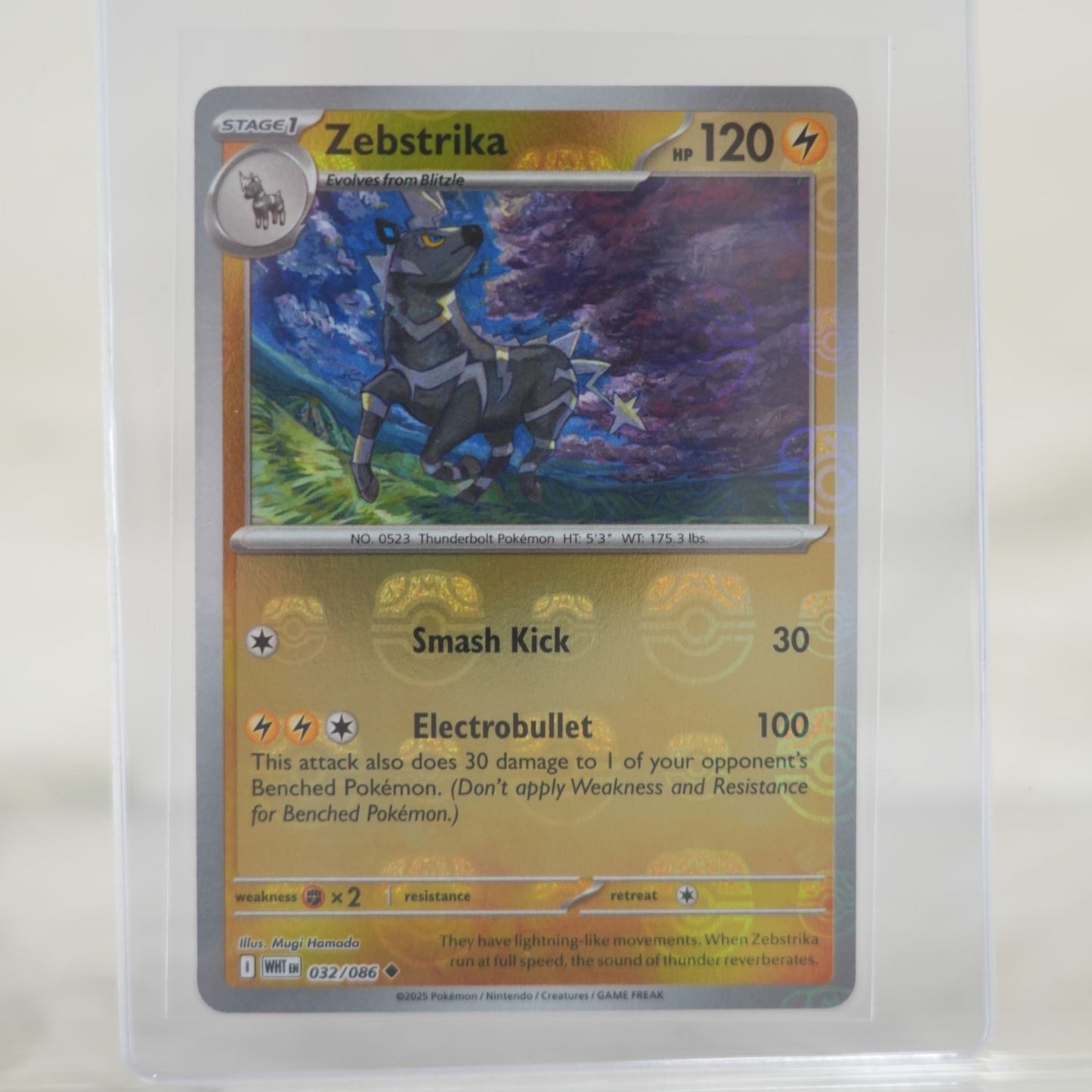 POKEMON Zebstrika 032/086 (Master Ball Pattern) - SV: White Flare (WHT)