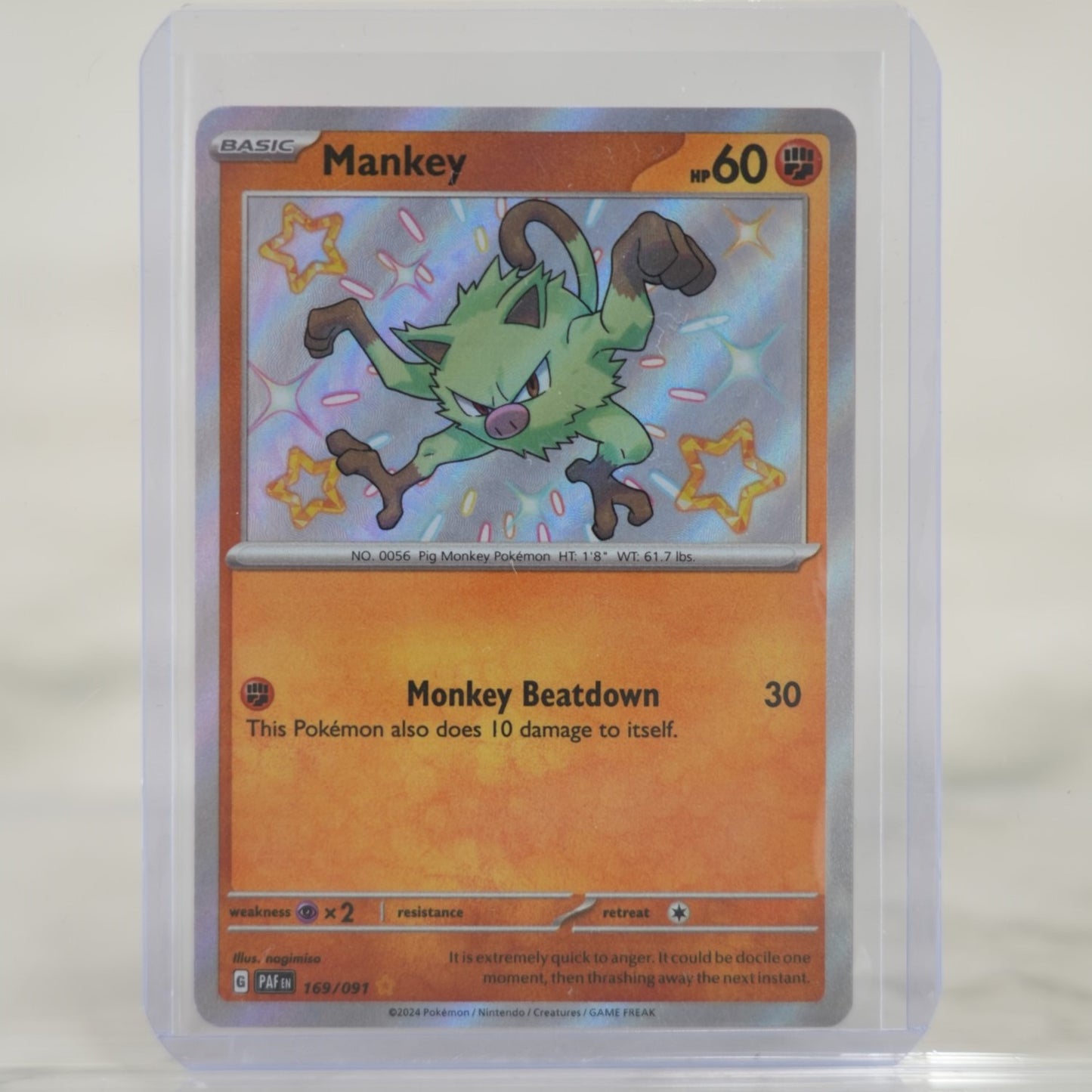 POKEMON Mankey - 169/091 - SV: Paldean Fates (PAF)