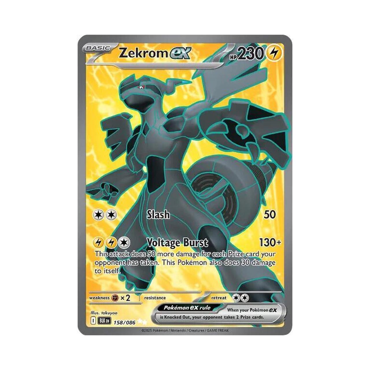 POKEMON Zekrom ex - 158/086 - SV: Black Bolt (BLK)