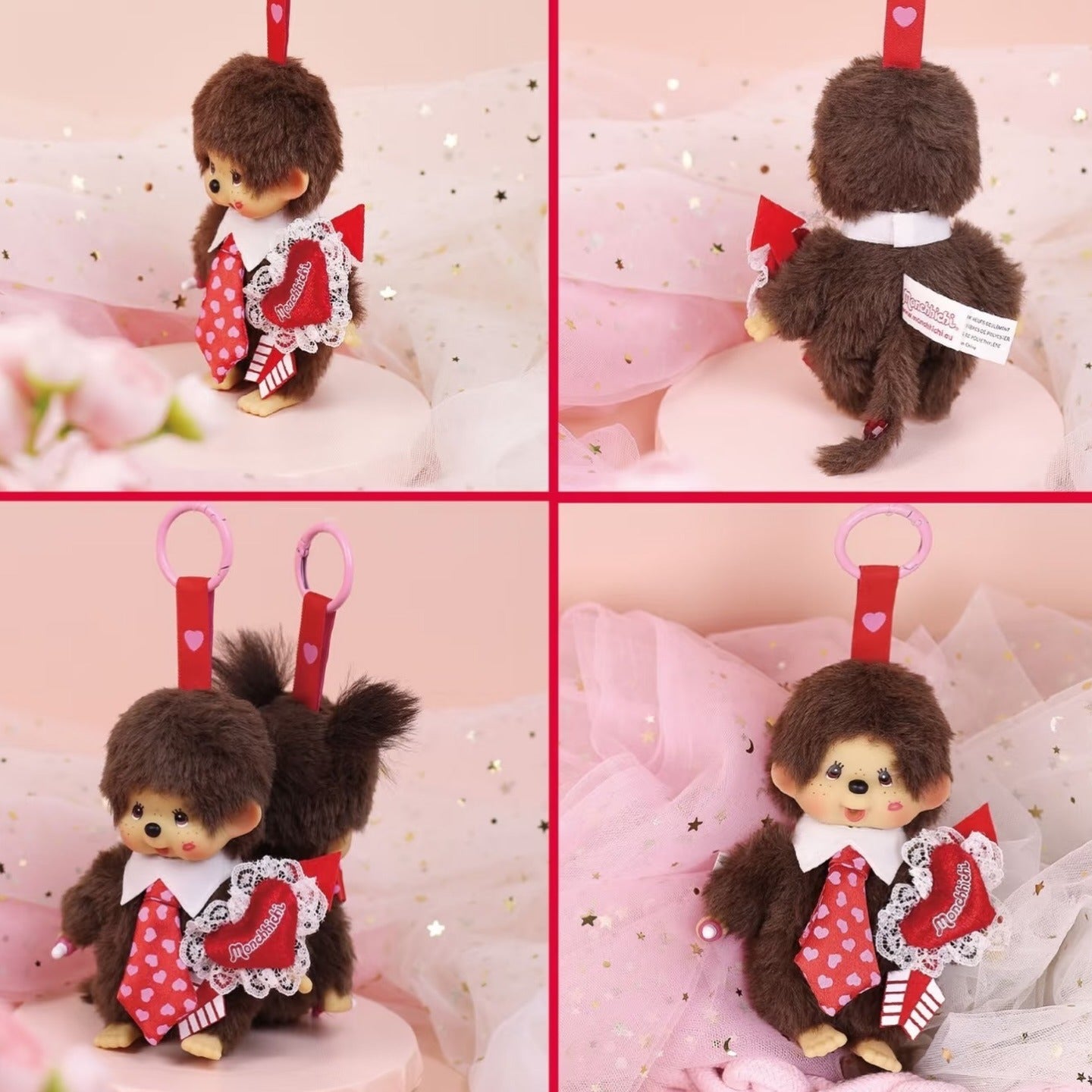Monchhichi - Heart & Kiss XOXO Boy Keychain