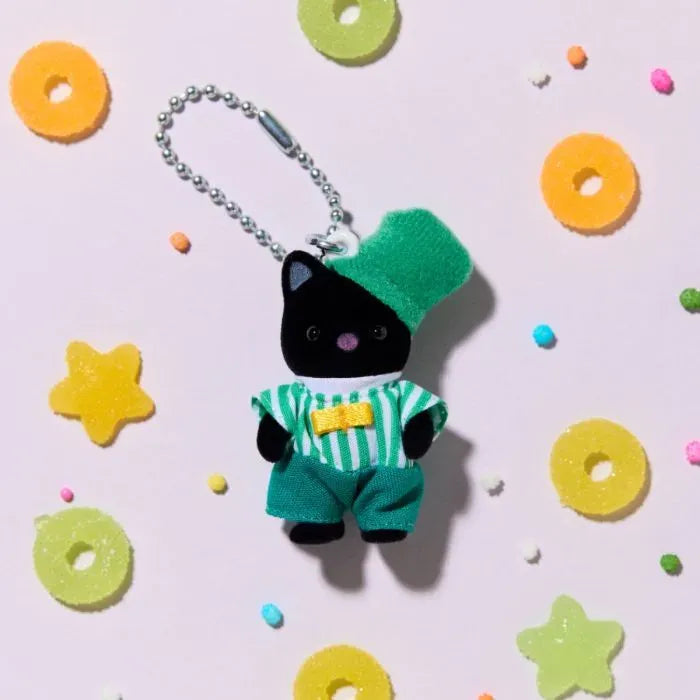 Sylvanian Families - Keychain Emerald Green Tuxedo Cat Baby