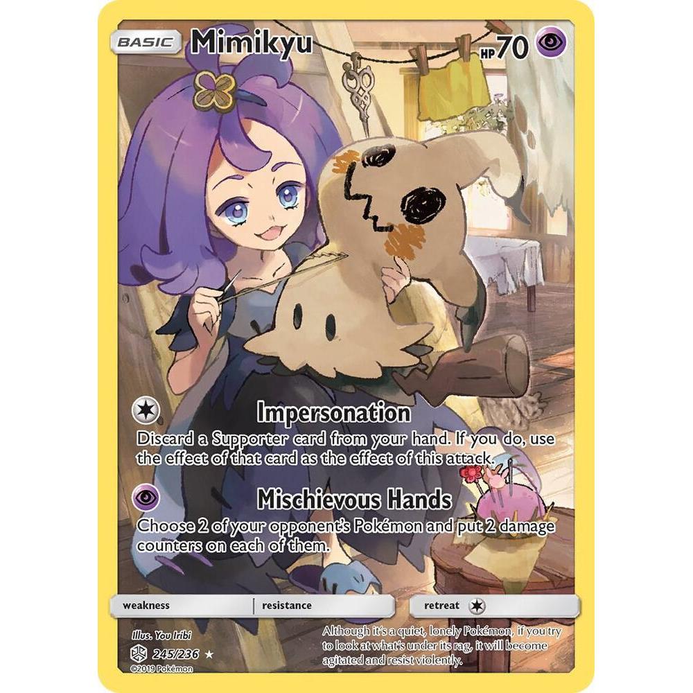 POKEMON Mimikyu Secret Rare 245/236 from SM12 Cosmic Eclipse Pokémon Trading Card