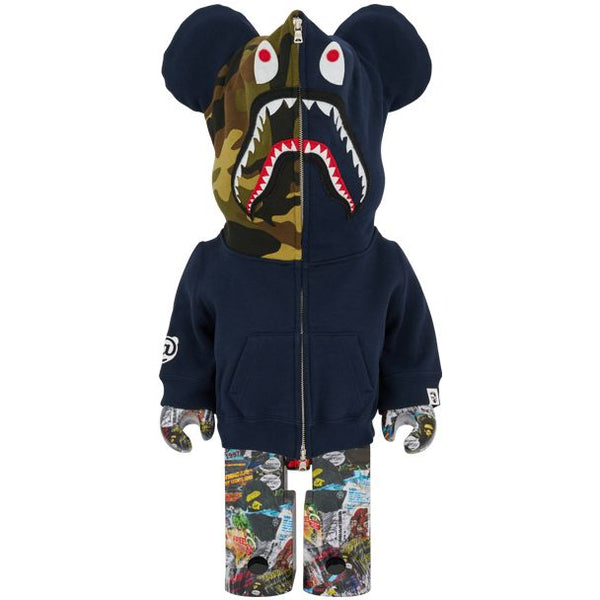 Bape x Alpha Industries 1000% Bearbrick Camo Shark Be@rbrick