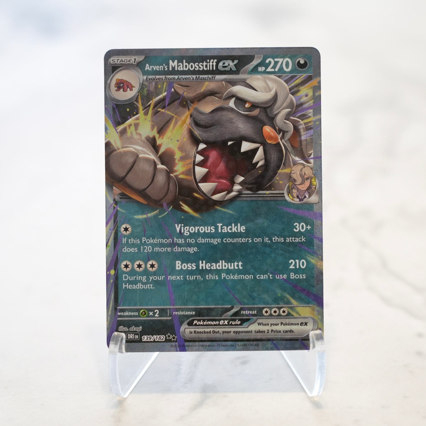 POKEMON Arven's Mabosstiff ex (139/182) [Scarlet & Violet: Destined Rivals]