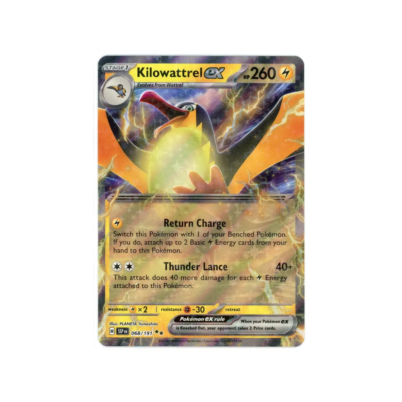 POKEMON Killowattrel ex - 068/191 - Surging Sparks
