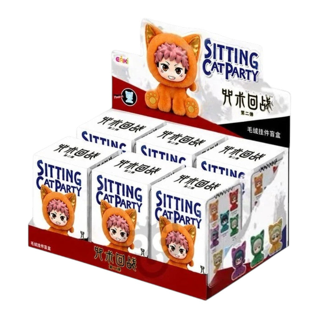 EAKI Jujutsu Kaisen Sitting Cat Party Series Plush Keychain Blind Box