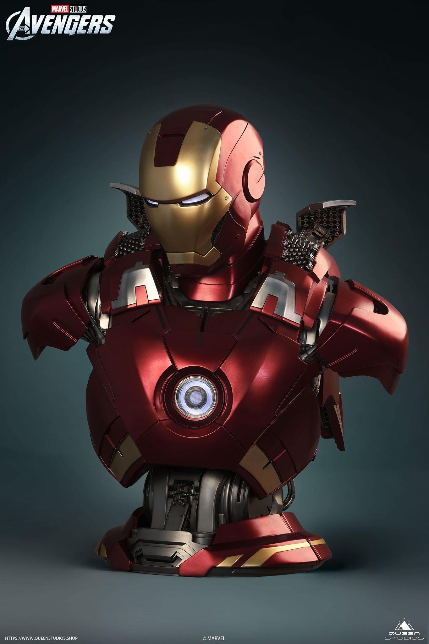 Queen Studios Marvel Iron Man Mark 7 1:1 Life-size Bust