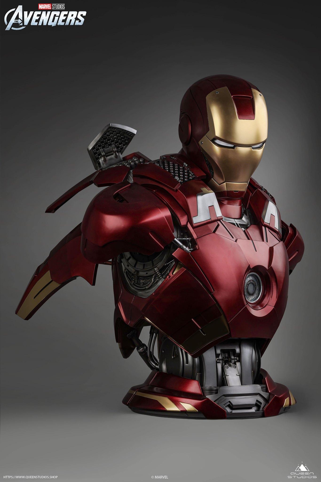 Queen Studios Marvel Iron Man Mark 7 1:1 Life-size Bust