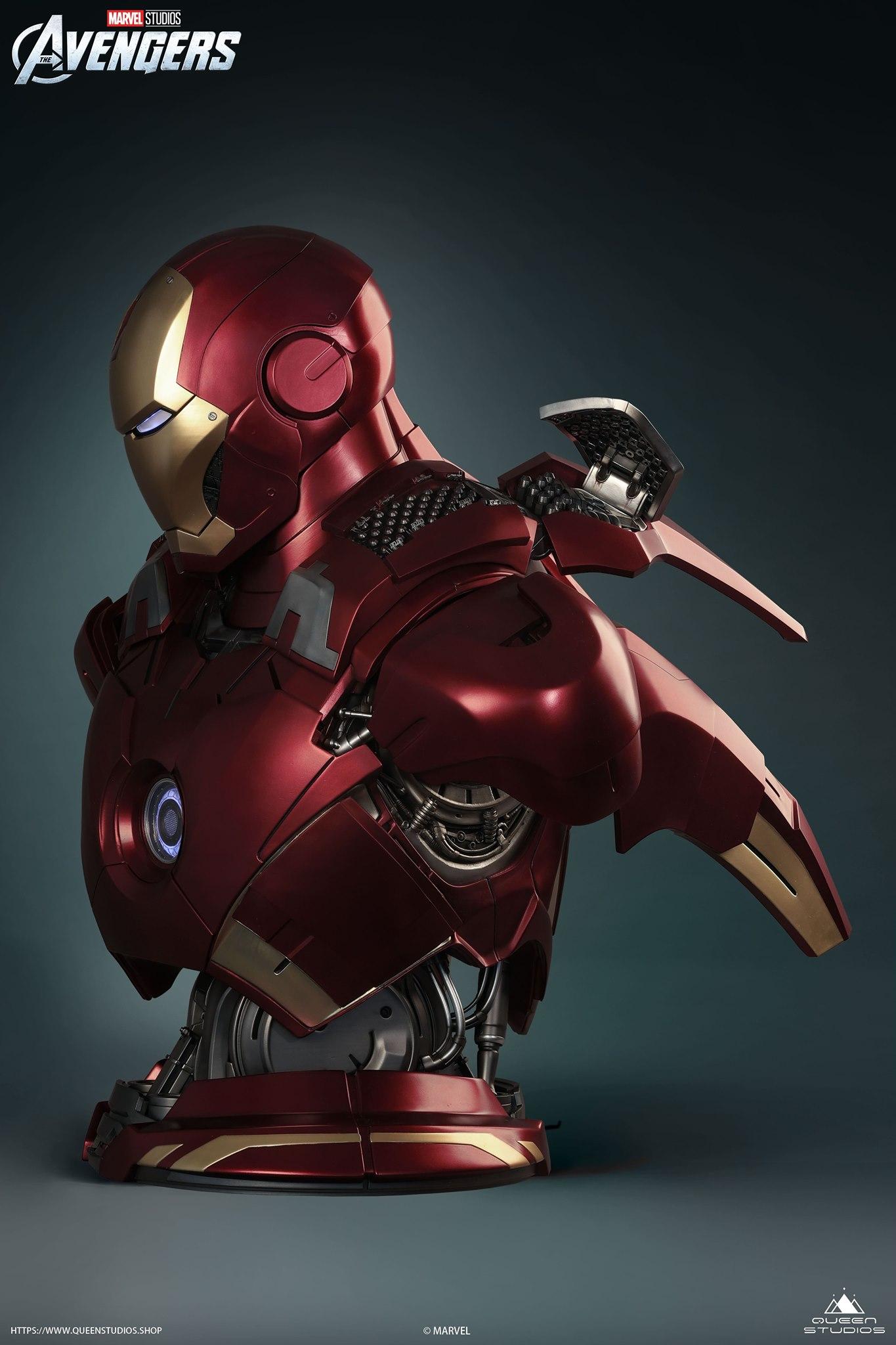 Queen Studios Marvel Iron Man Mark 7 1:1 Life-size Bust