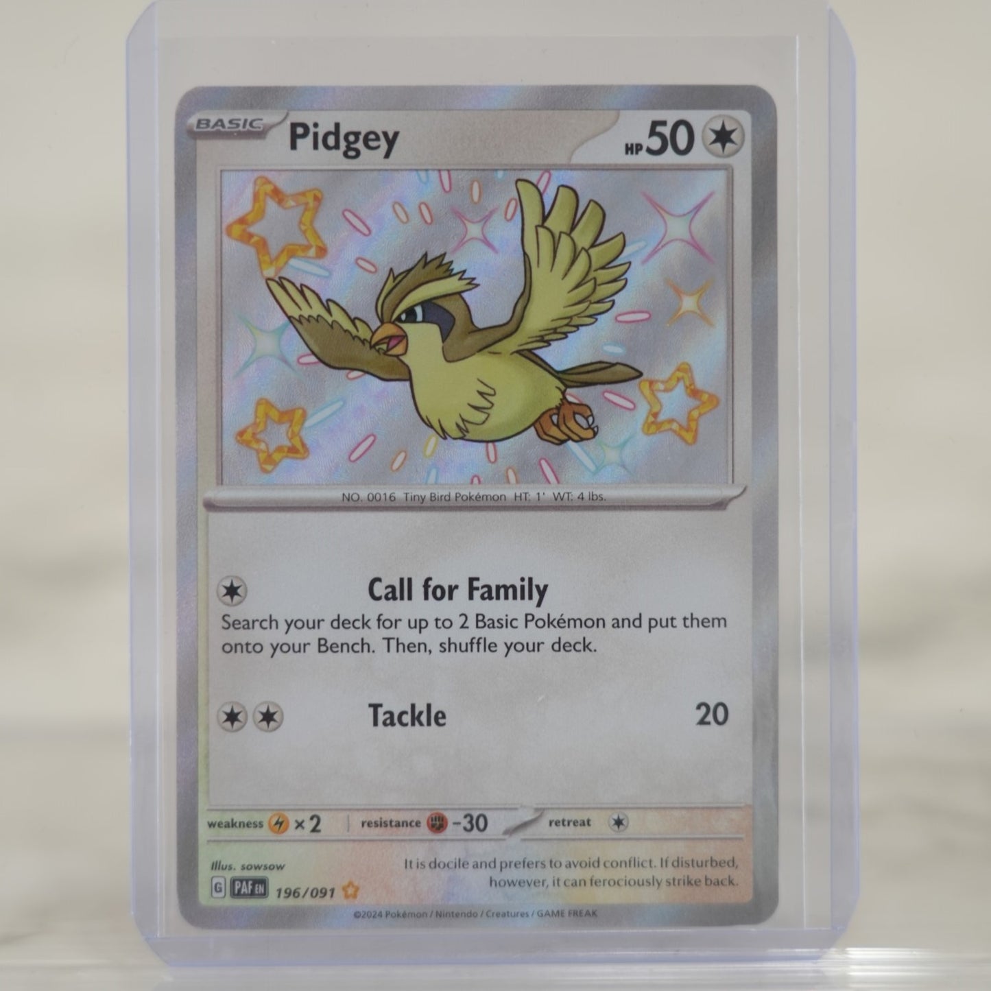 POKEMON Pidgey (196/091) [Scarlet & Violet: Paldean Fates]