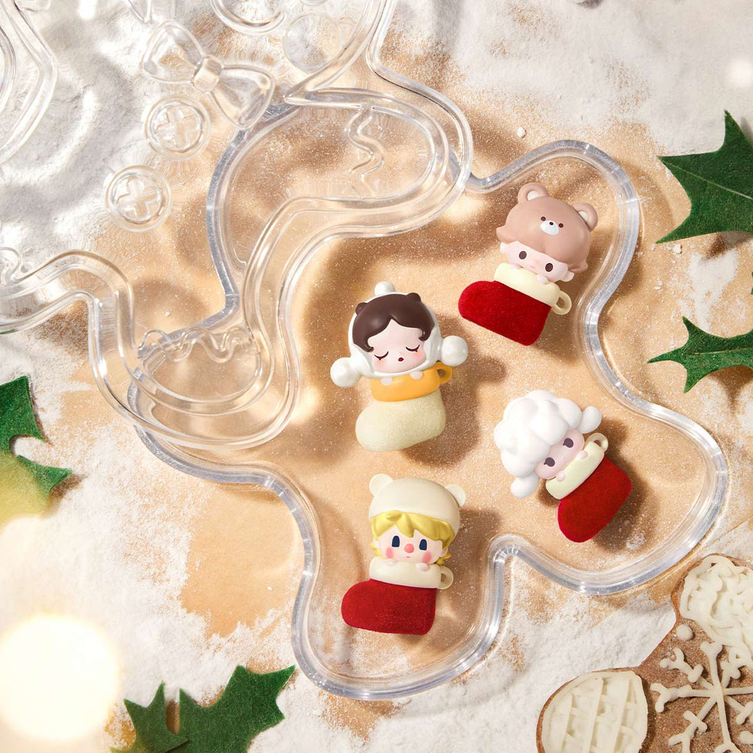 POP MART POP BEAN Christmas Sock Series Box Set Mini Figures (9 Pack+Clear Box)