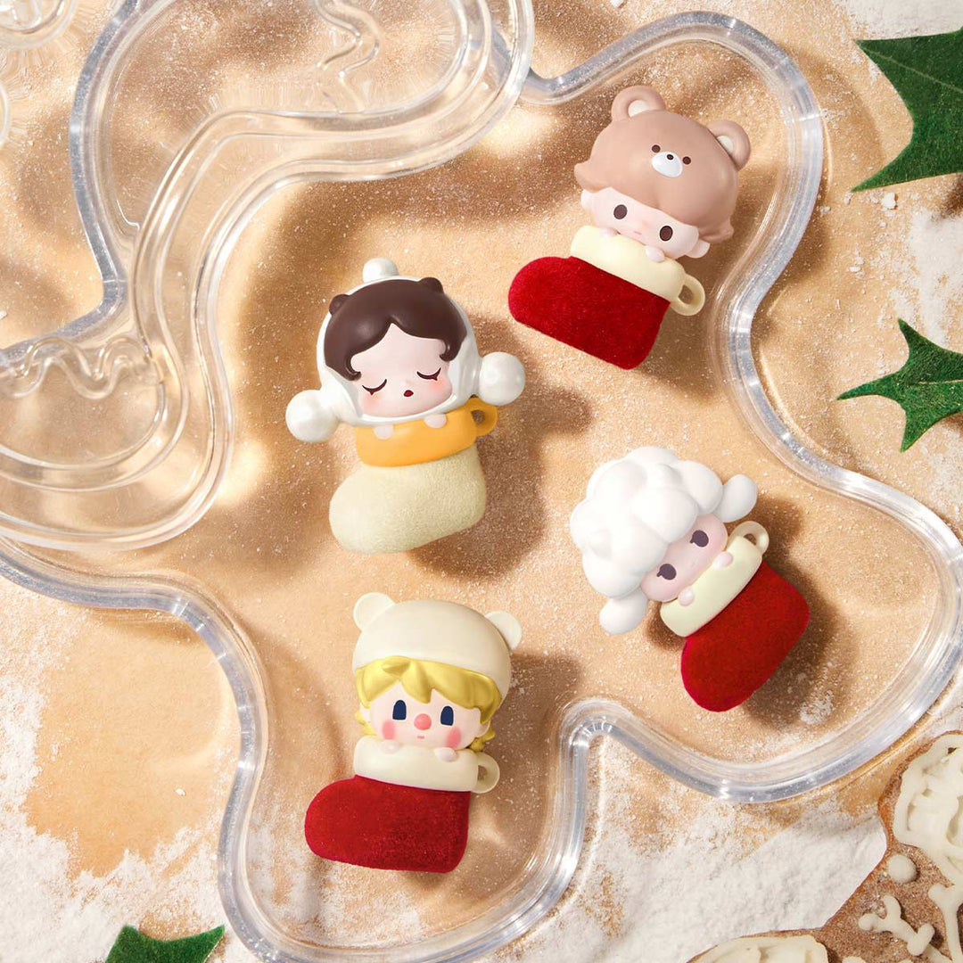 POP MART POP BEAN Christmas Sock Series Box Set Mini Figures (9 Pack+Clear Box)