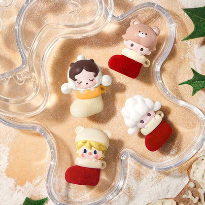 POP MART POP BEAN Christmas Sock Series Box Set Mini Figures (9 Pack+Clear Box)