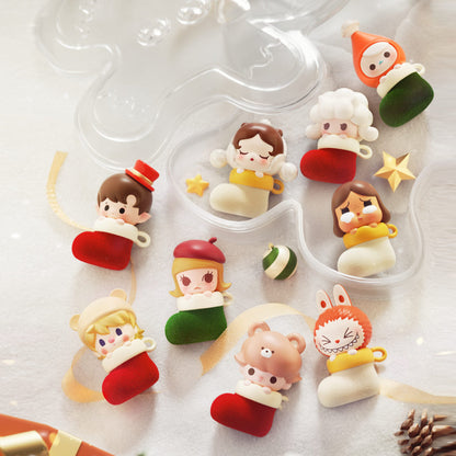 POP MART POP BEAN Christmas Sock Series Box Set Mini Figures (9 Pack+Clear Box)