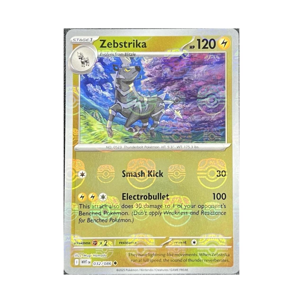 POKEMON Zebstrika 032/086 (Master Ball Pattern) - SV: White Flare (WHT)