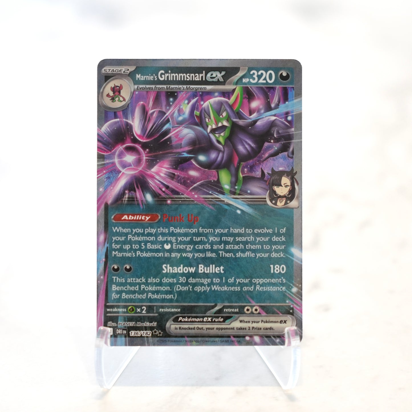 POKEMON Marnie's Grimmsnarl ex (136/182) [Scarlet & Violet: Destined Rivals]