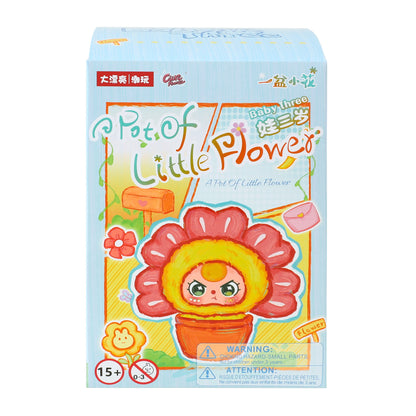 Baby Three A Pot Of Little Flower sealed blind box, cute potted floral fluffy plush mystery collectible toy