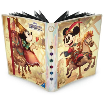 Official Disney Lorcana S13 Iconic Mickey Minnie card portfolio, 252-card capacity storage binder featuring Fabled expansion Mickey & Minnie carousel artwork