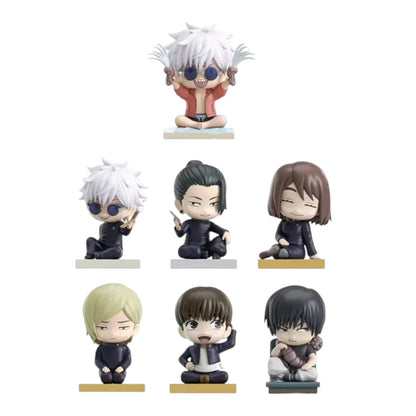 EAKI Jujutsu Kaisen Sitting Blind Box characters Gojo Geto Shoko Nanami Yu Haibara and Toji