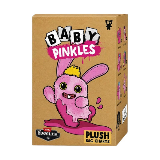Fuggler Baby Pinkles series plush charms blind box sealed retail display assortment box, official full case of ugly cute baby monster plush bag keychains