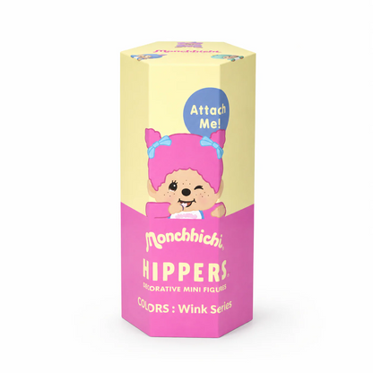 HIPPERS Monchhichi COLORS Wink blind box set, colorful winking adhesive mini decorative figures retail display packaging