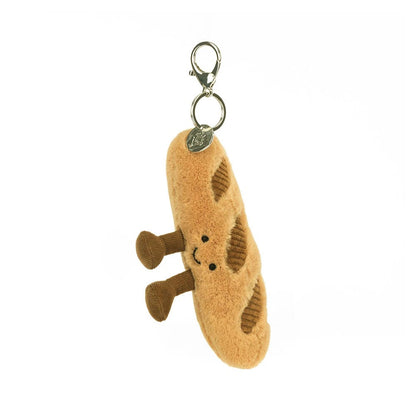 Jellycat Amuseables Baguette Bag Charm, cute baguette plush bag accessory collectible