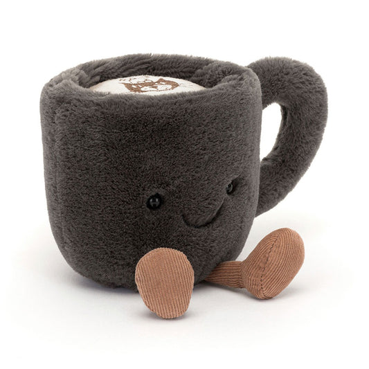 Jellycat Amuseables Coffee Cup plush stuffed doll, gradient latte coffee cup with corduroy feet, cute breakfast-themed desk collectible soft toy
