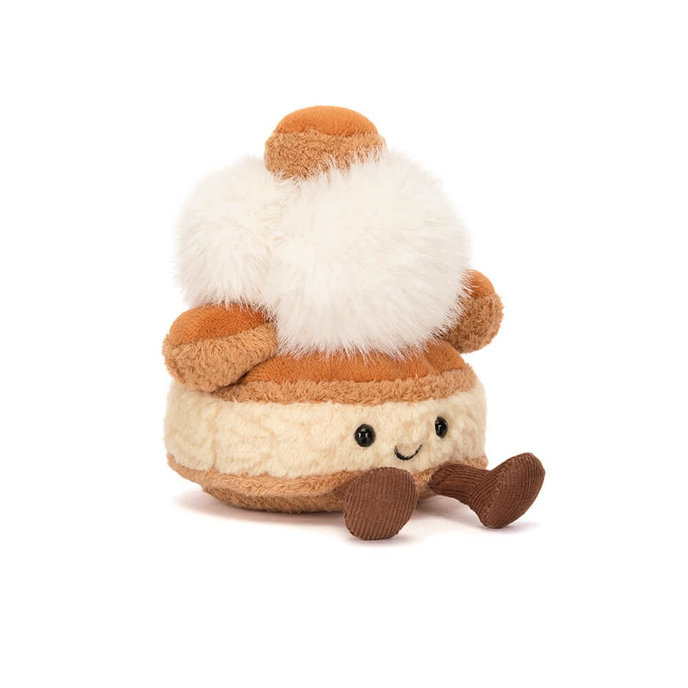 Jellycat Amuseables Mirielle St. Honoré cute Saint-Honoré cake stuffed doll, delicate cream pastry design with tiny corduroy legs, sweet patisserie themed mini plush toy