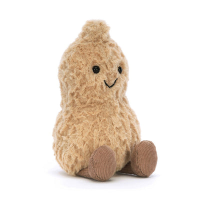 Jellycat Amuseables Peanut tiny beige peanut stuffed doll, cute food-themed soft plush with messy tuft hair and brown corduroy boots