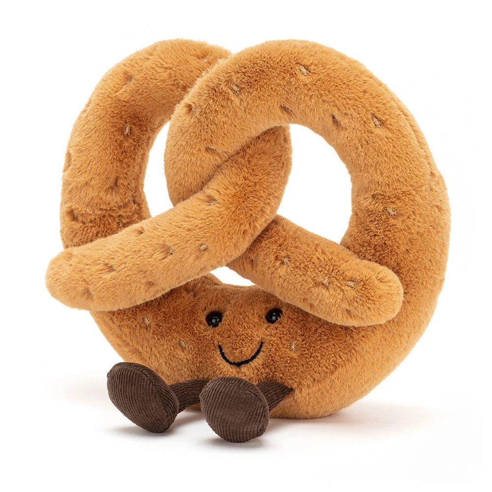 Jellycat Amuseables Pretzel plush soft toy, cute pretzel food character collectible