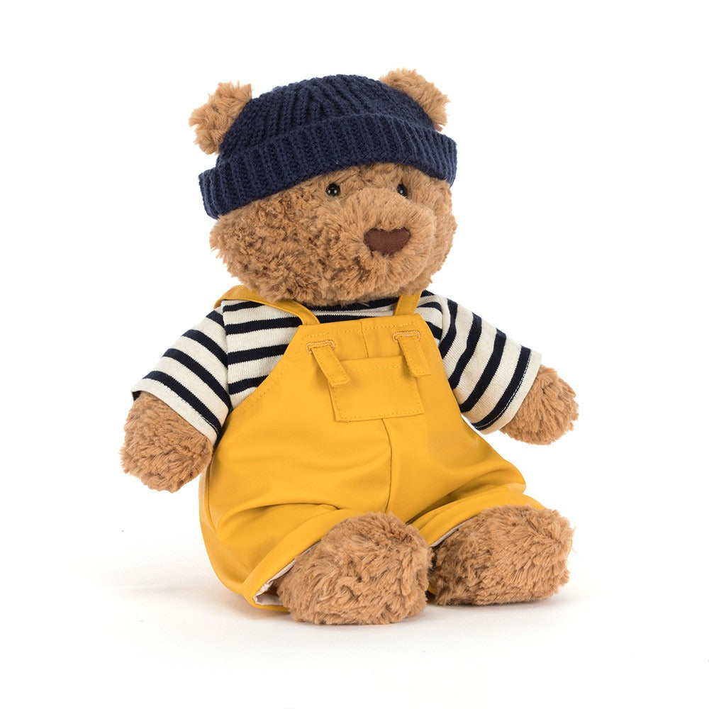 Jellycat Bartholomew Bear Seafarer Outfit soft plush bear, nautical limited edition with full removable sailor outfit, weighted huggable stuffed collectible toy