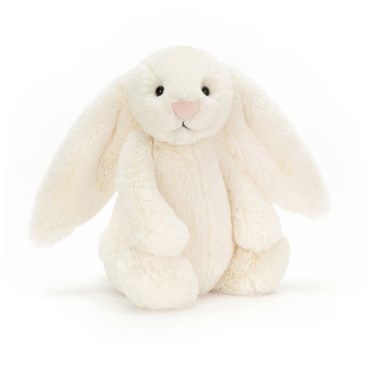 Jellycat Bashful Cream Bunny plush, soft cream rabbit with floppy ears