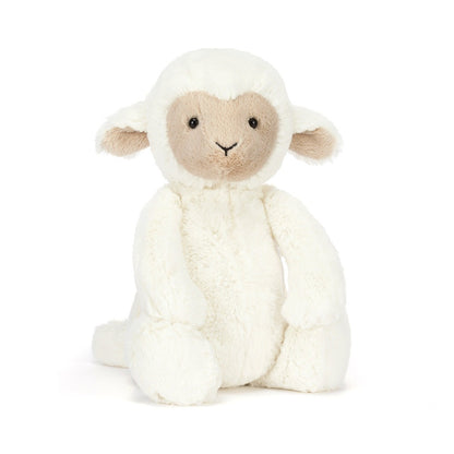 Jellycat Skipson Lamb Original fluffy cream lamb stuffed doll, bashful farm plush with soft woolly coat, suedette nose and glossy hard eyes, classic bedtime companion toy