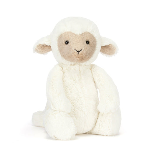 Jellycat Skipson Lamb Original fluffy cream lamb stuffed doll, bashful farm plush with soft woolly coat, suedette nose and glossy hard eyes, classic bedtime companion toy