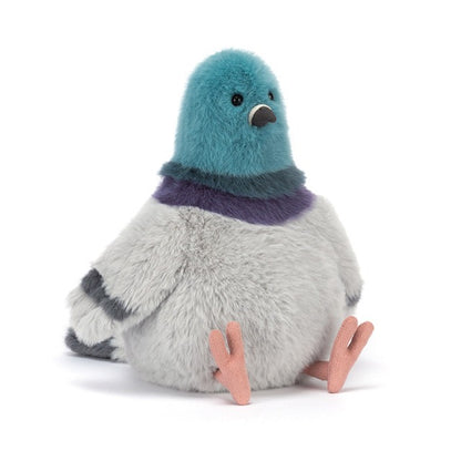 Jellycat Strutton Pigeon grey city pigeon stuffed doll, plump soft body and vivid coloured head, quirky street-themed cuddle plush toy