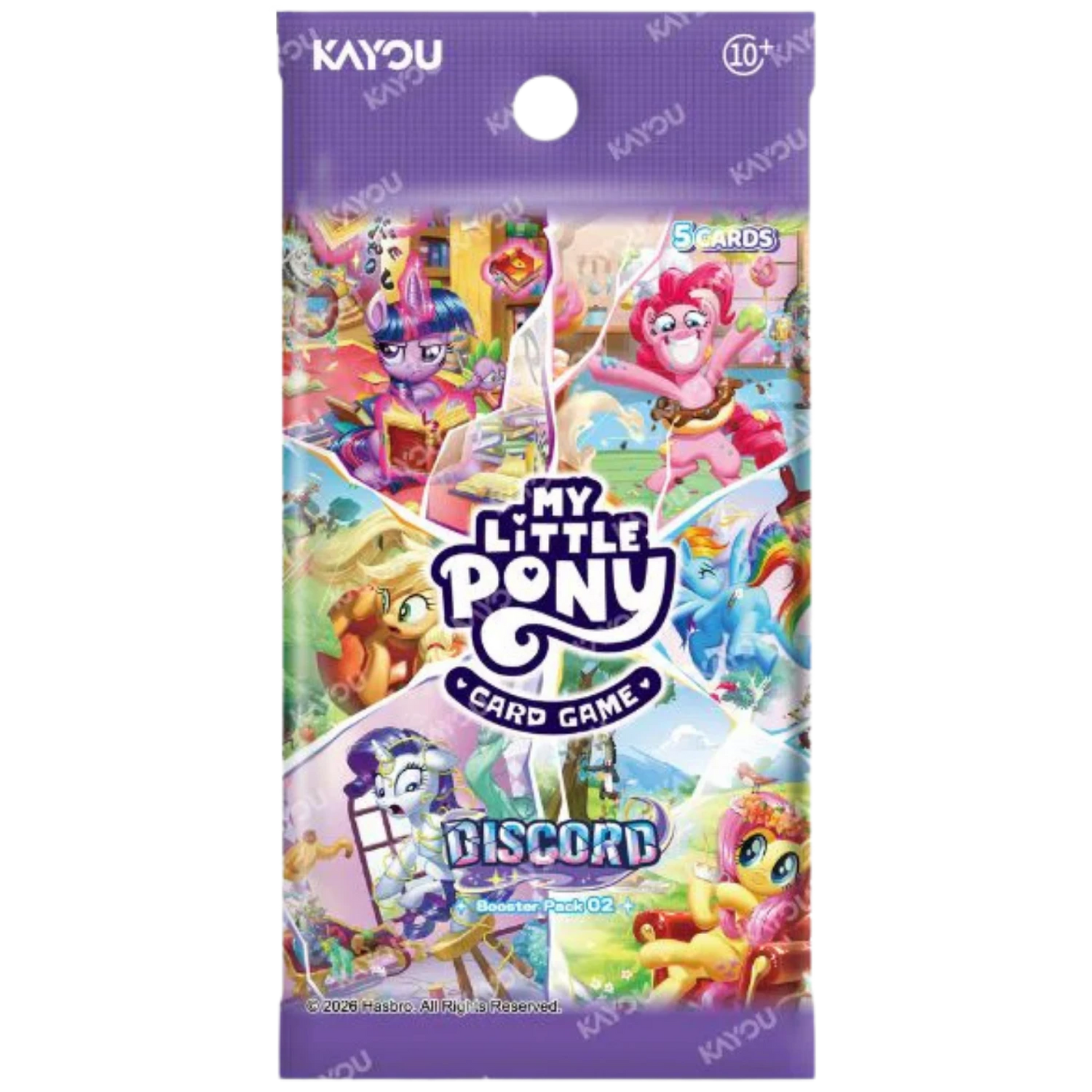 Kayou My Little Pony TCG Series 2 Discord booster pack with 5 trading cards