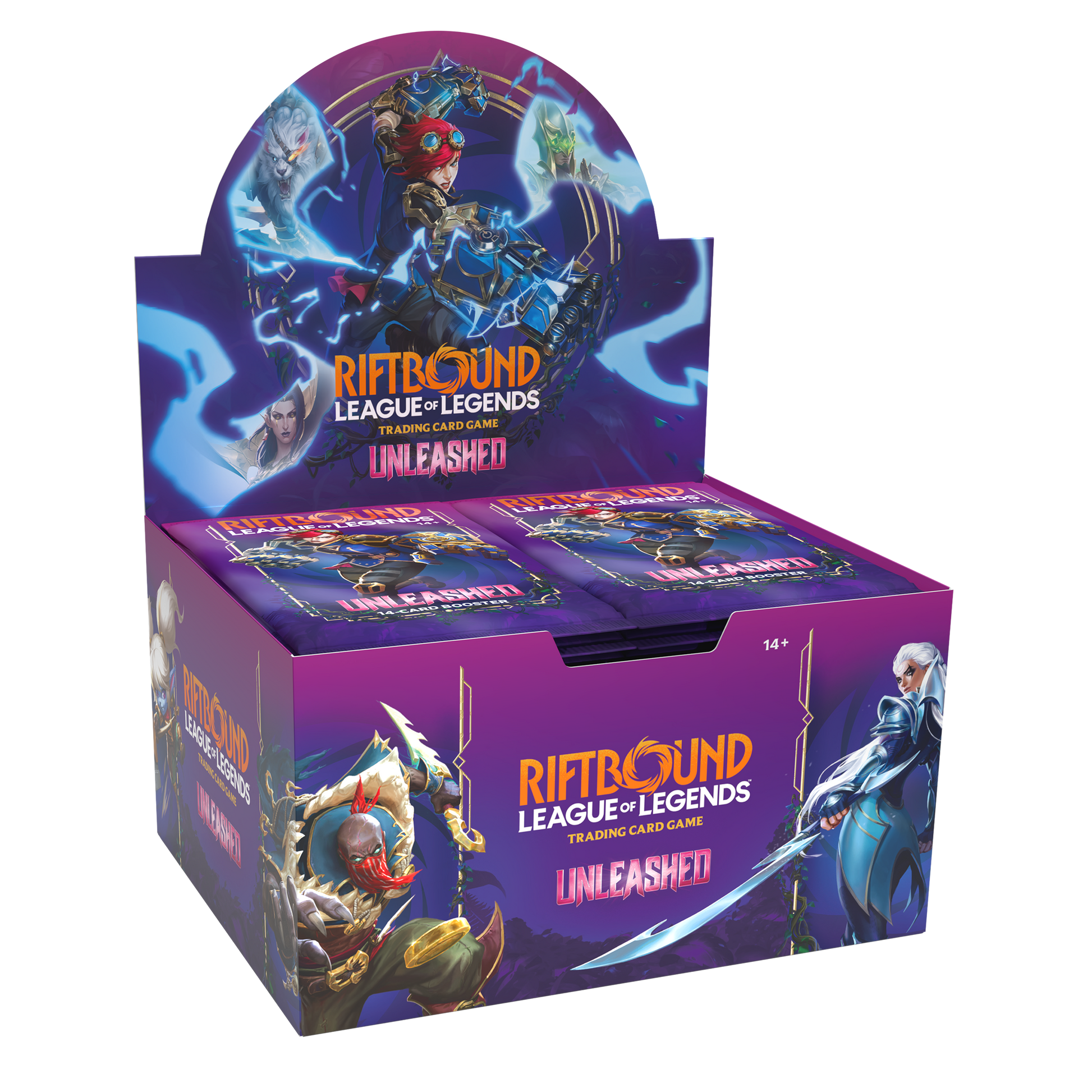 League of Legends Riftbound Unleashed booster display box, official trading card game full booster case with new champions & foil rare cards