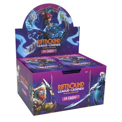 League of Legends Riftbound Unleashed booster display box, official trading card game full booster case with new champions & foil rare cards