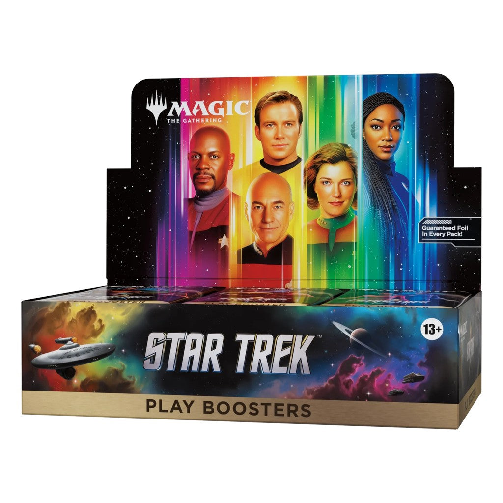 Magic The Gathering Star Trek Play Booster Box with 30 booster packs featuring the Universes Beyond crossover