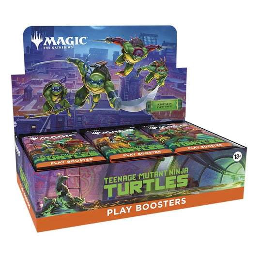 Magic The Gathering Teenage Mutant Ninja Turtles Play Booster Box containing 30 packs of collectible MTG trading cards