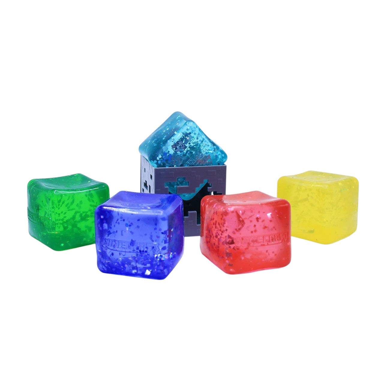Minecraft Jelly Cube Series 1 squishy fidget blind box, game-themed squeezable stress relief cube mystery toy collectible
