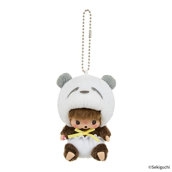 Monchhichi Animal Bebichhichi SS Big Face Keychain Panda, cute panda-themed Bebichhichi plush keychain