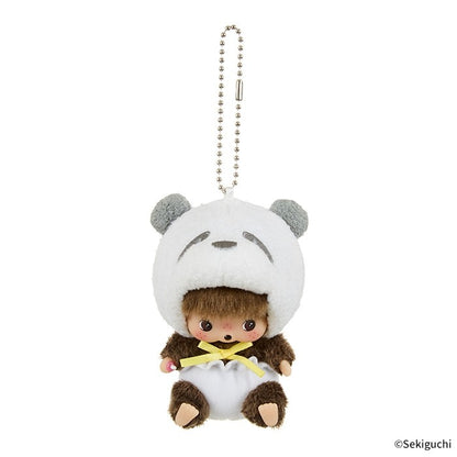 Monchhichi Animal Bebichhichi SS Big Face Keychain Panda, cute panda-themed Bebichhichi plush keychain