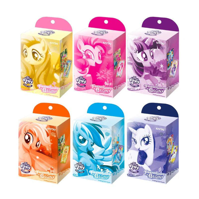 Kayou My Little Pony Friendships Begin TCG starter set box, prebuilt pony trading card deck with bonus booster packs