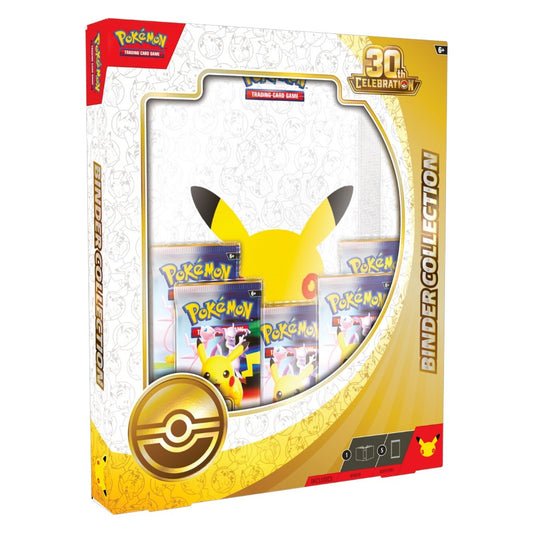 Pokémon TCG 30th Celebration Binder Collection retail gift box with 30th anniversary Pikachu 9-pocket card album