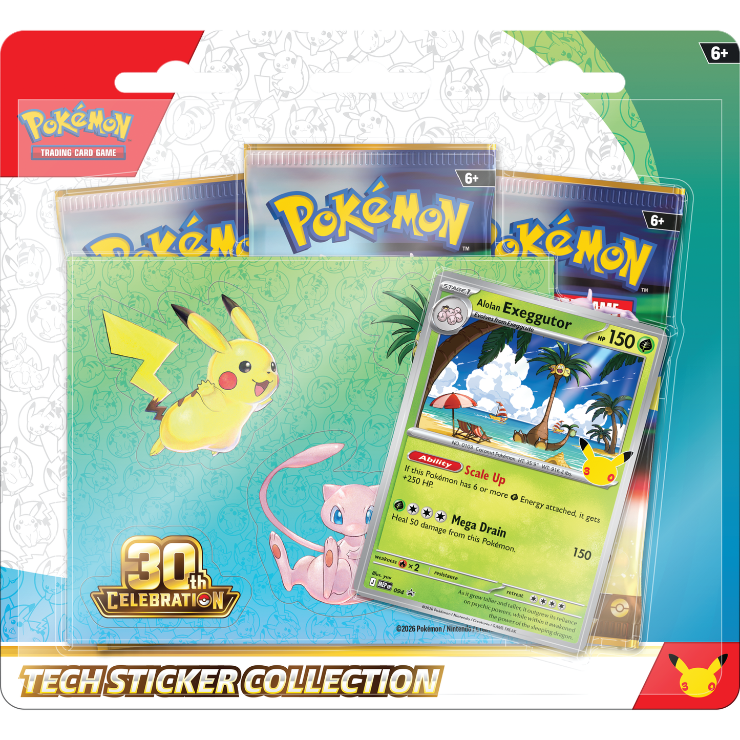 Pokémon TCG 30th Celebration Tech Sticker Collection Alolan Exeggutor studio shot