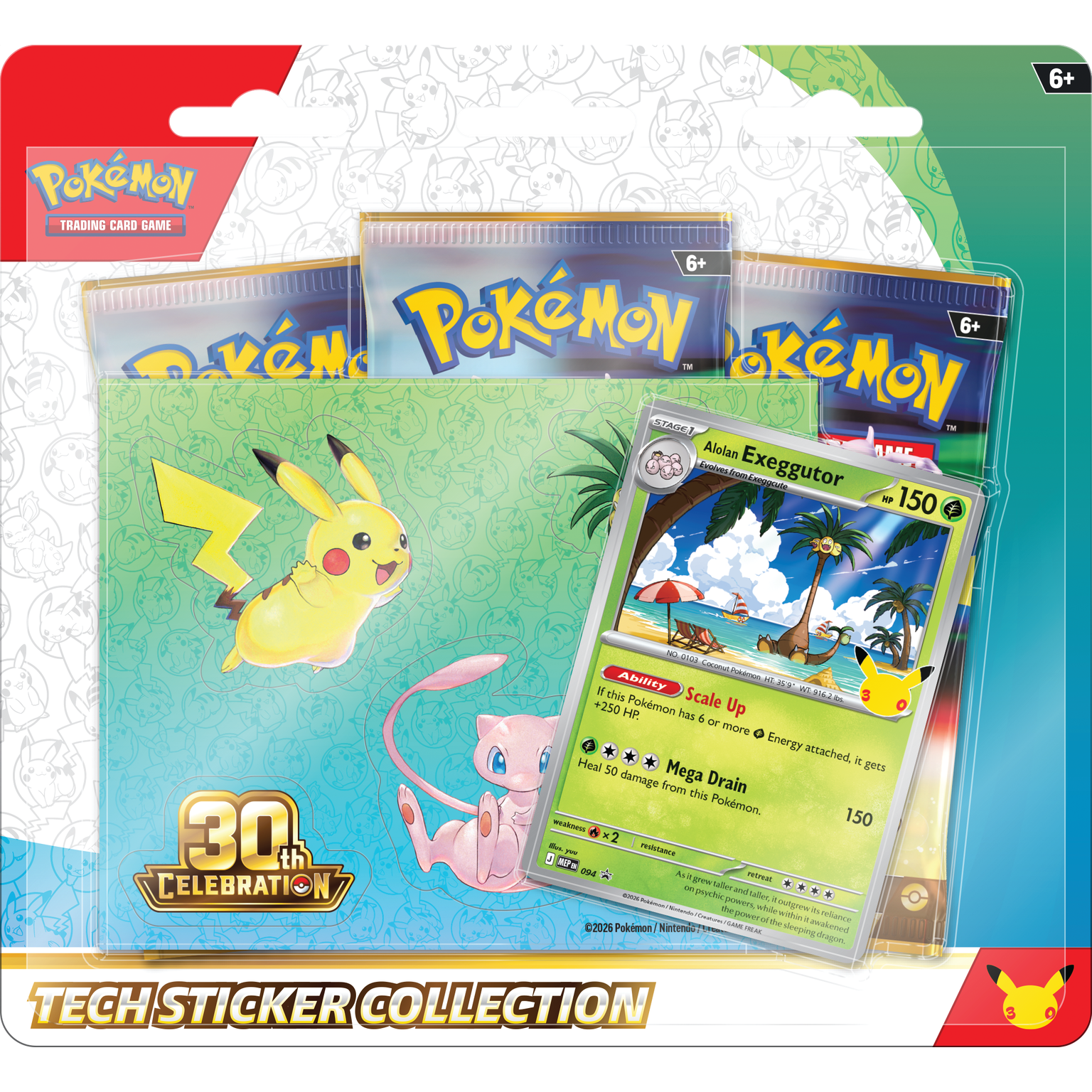 Pokémon TCG 30th Celebration Tech Sticker Collection Alolan Exeggutor studio shot