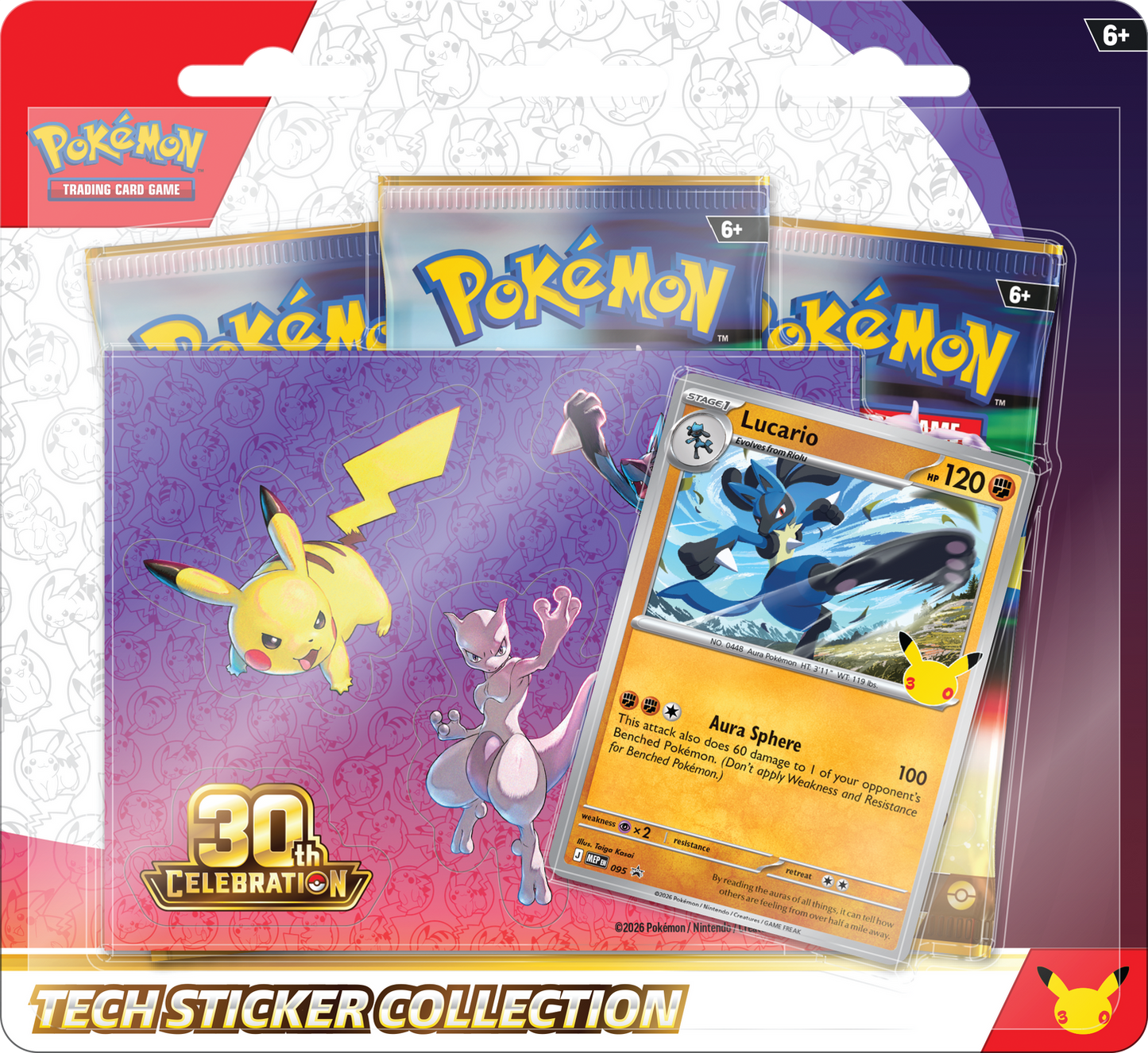 Pokémon TCG 30th Celebration Tech Sticker Lucario front studio shot
