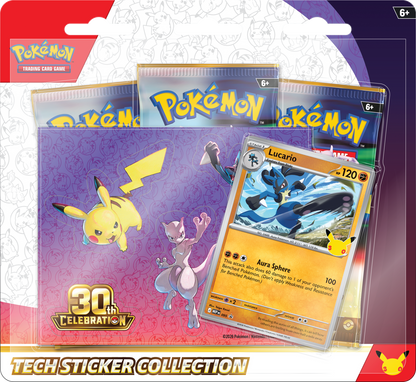 Pokémon TCG 30th Celebration Tech Sticker Lucario front studio shot