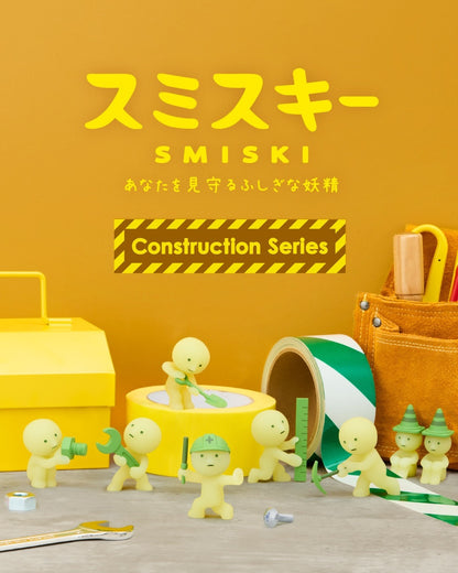 SMISKI Construction Series blind box, glowing mini worker figurines with builder poses, noctilucent corner hiding collectible toys